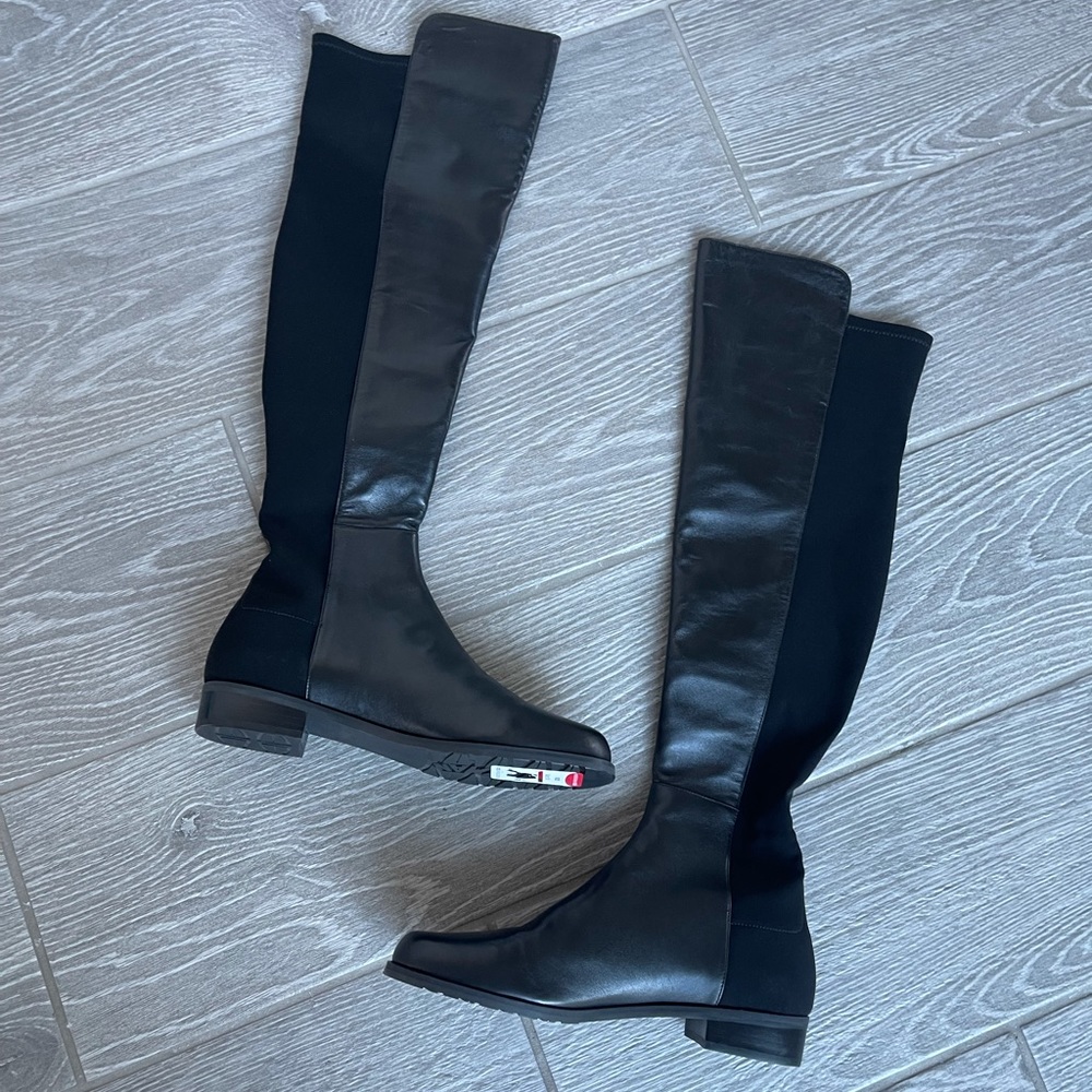 ❌SOLD❌🎉2X Host Pick🎉🎉 Stuart Weitzman 5050 Mixed Media Leather Tall Knee - Picture 8 of 15